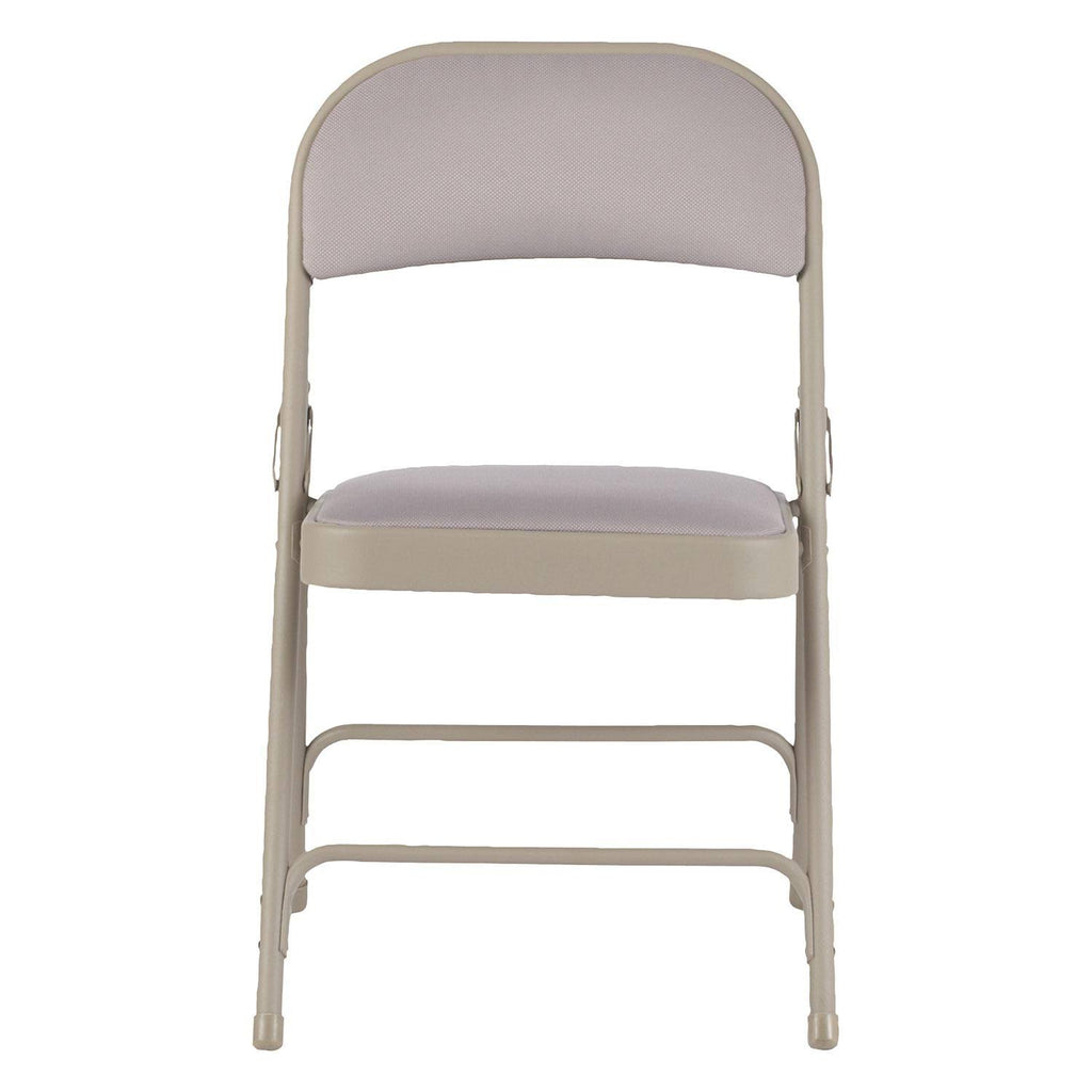 Steel Folding Chair with Fabric Back and Seat, Tan, 4/Carton E3152