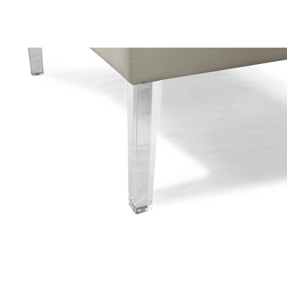White PU Button Tufted Square Ottoman L88603