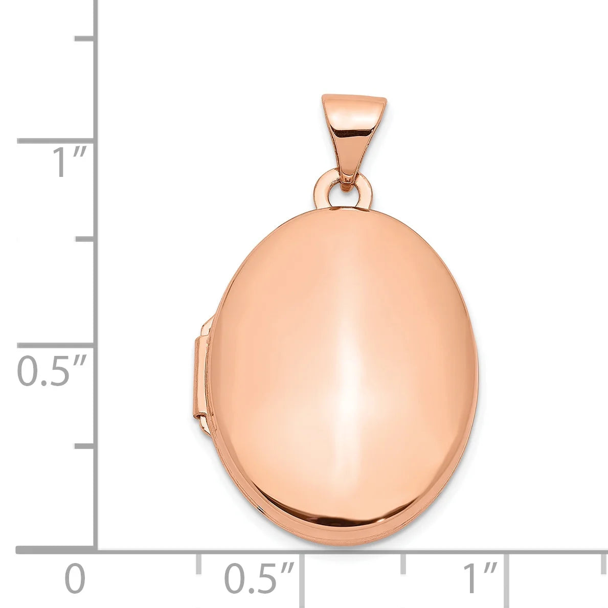 14k Rose Gold Polished 21mm Oval Locket P520458