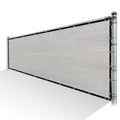 Grey Privacy Fence Screen HDPE Mesh Windscreen with Reinforced Grommets W169084