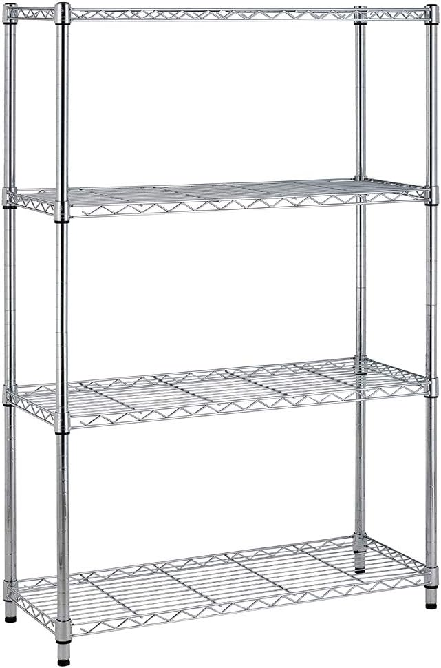 4-Shelf Heavy Duty Metal Wire Shelving Unit with Adjustable Shelves M534293