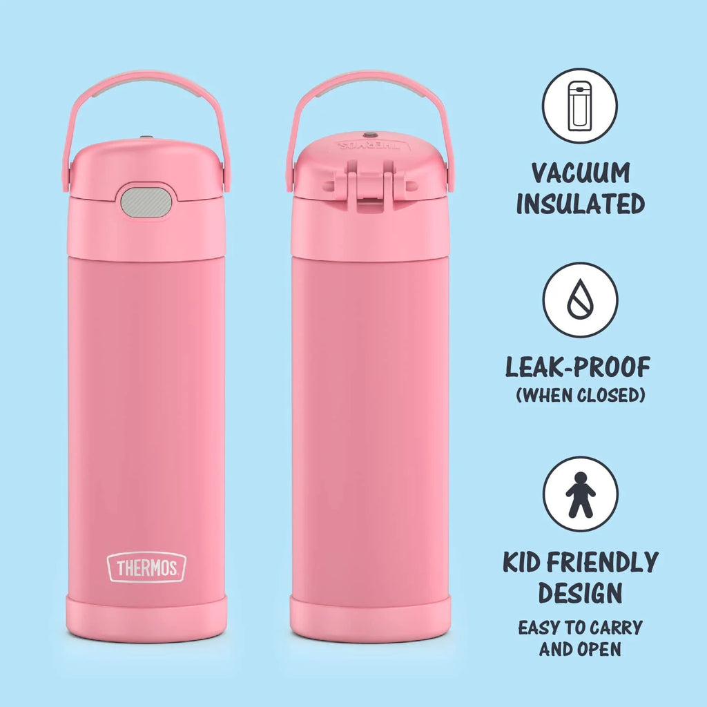 16 Ounce Stainless Steel Vacuum Insulated Bottle with Wide Spout Lid H553