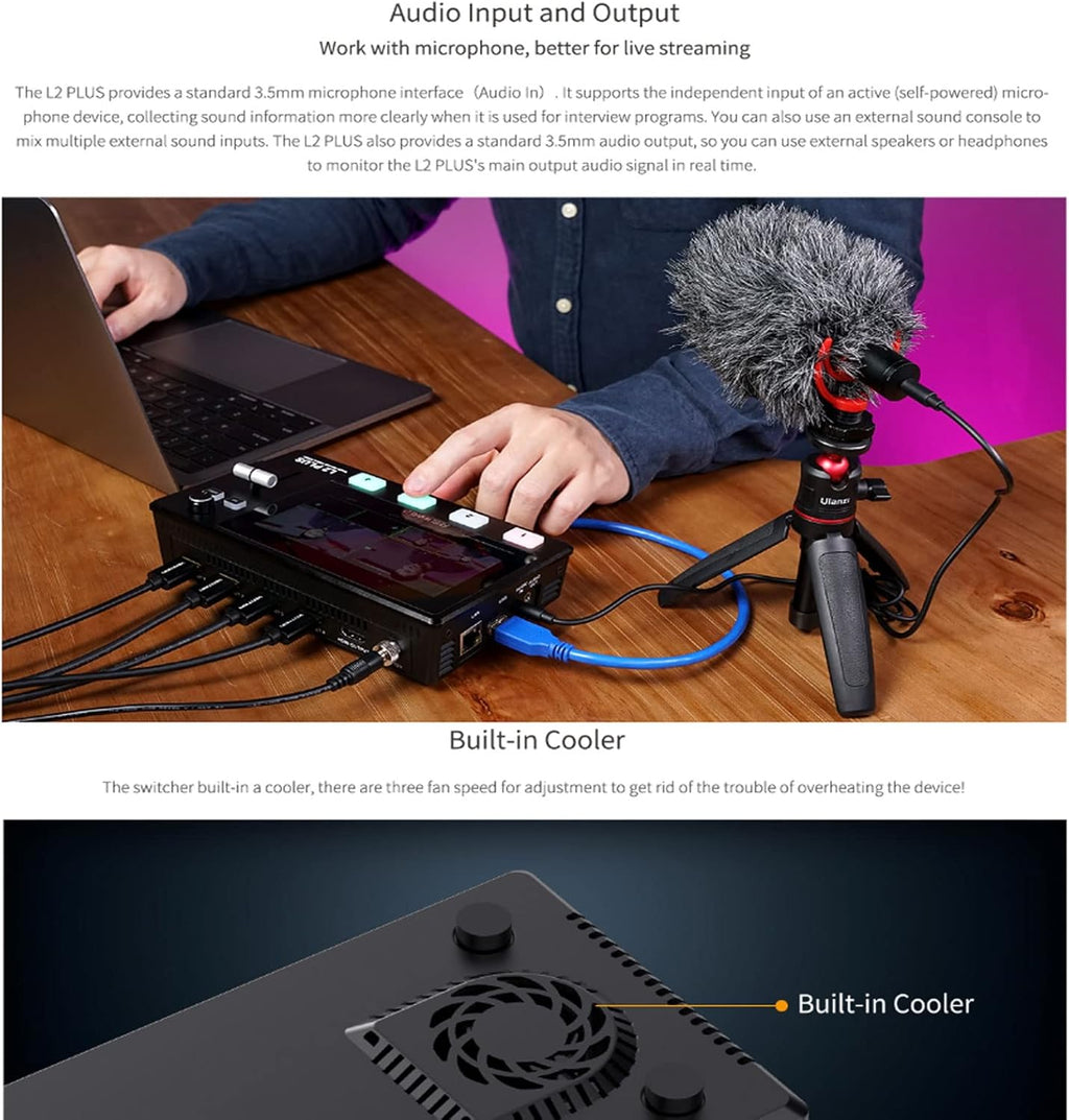 5.5 LCD Touch Screen Multi-Camera Video Mixer Switcher A9734