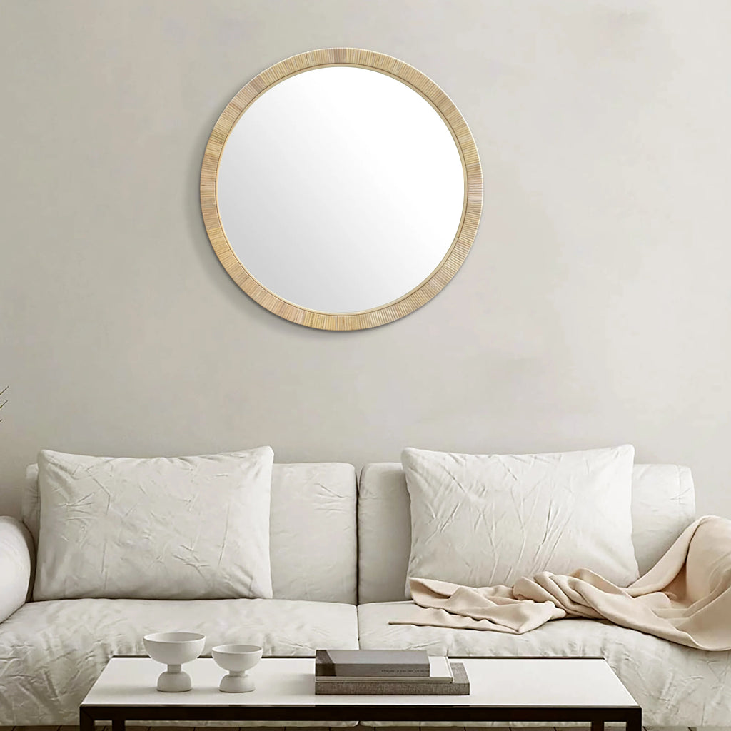 Rattan Round Wall Mirror L223