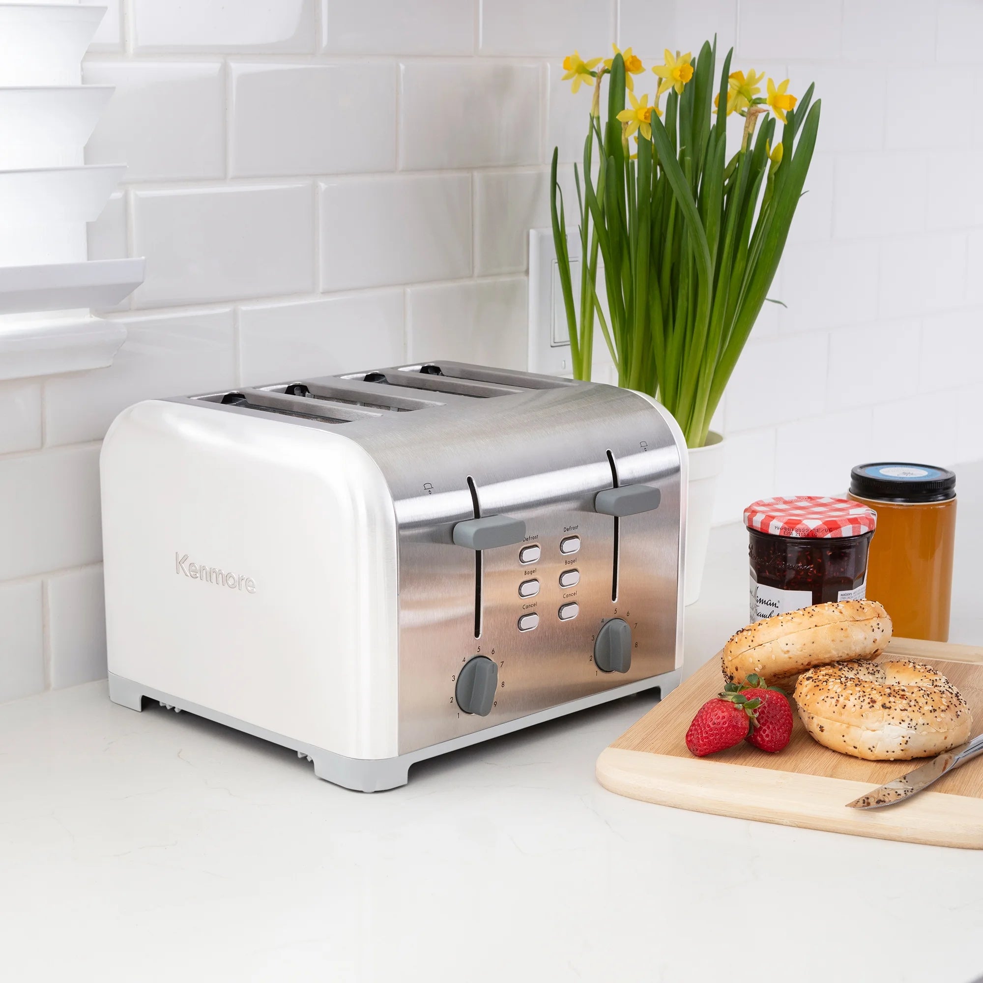 4-Slice Stainless Steel Toaster with Dual Controls I9611