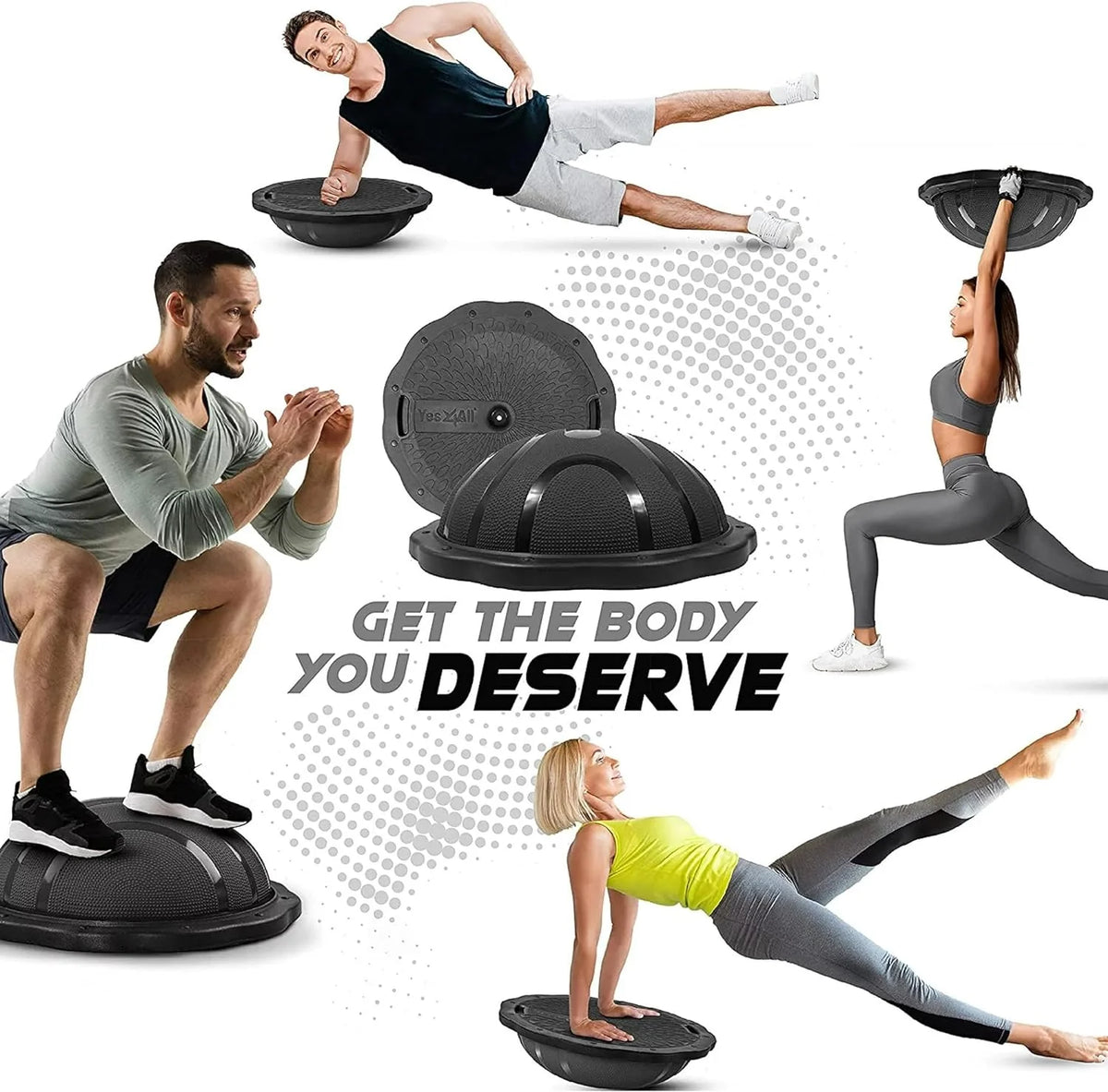 Black Matte Half Ball Balance Trainer T4086