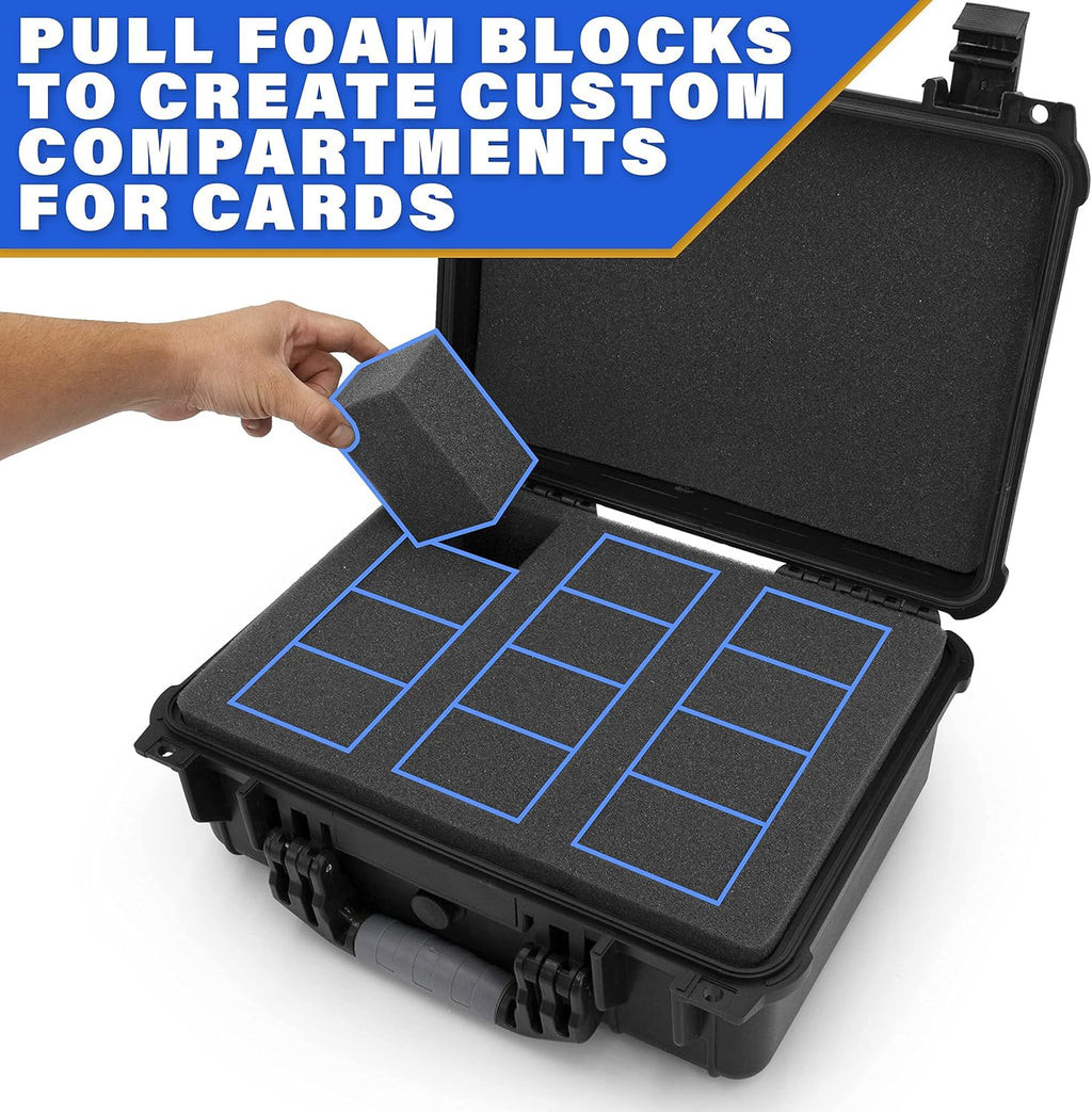 Graded Card Case with Three Custom Card Carrying Case Impact Absorbing Foam Slots Z360
