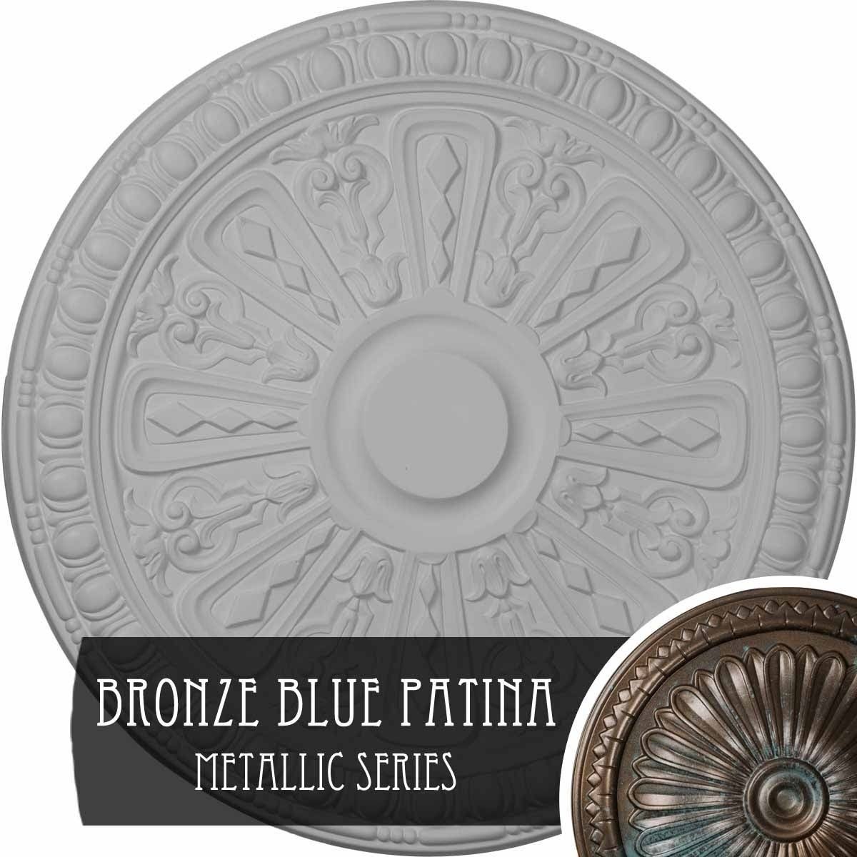 Bronze Blue Patina Hand-Painted Ceiling Medallion Q78994