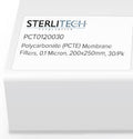 0.10 Micron Polycarbonate Membrane Filters 200 x 250 mm, 30/pk Z9593