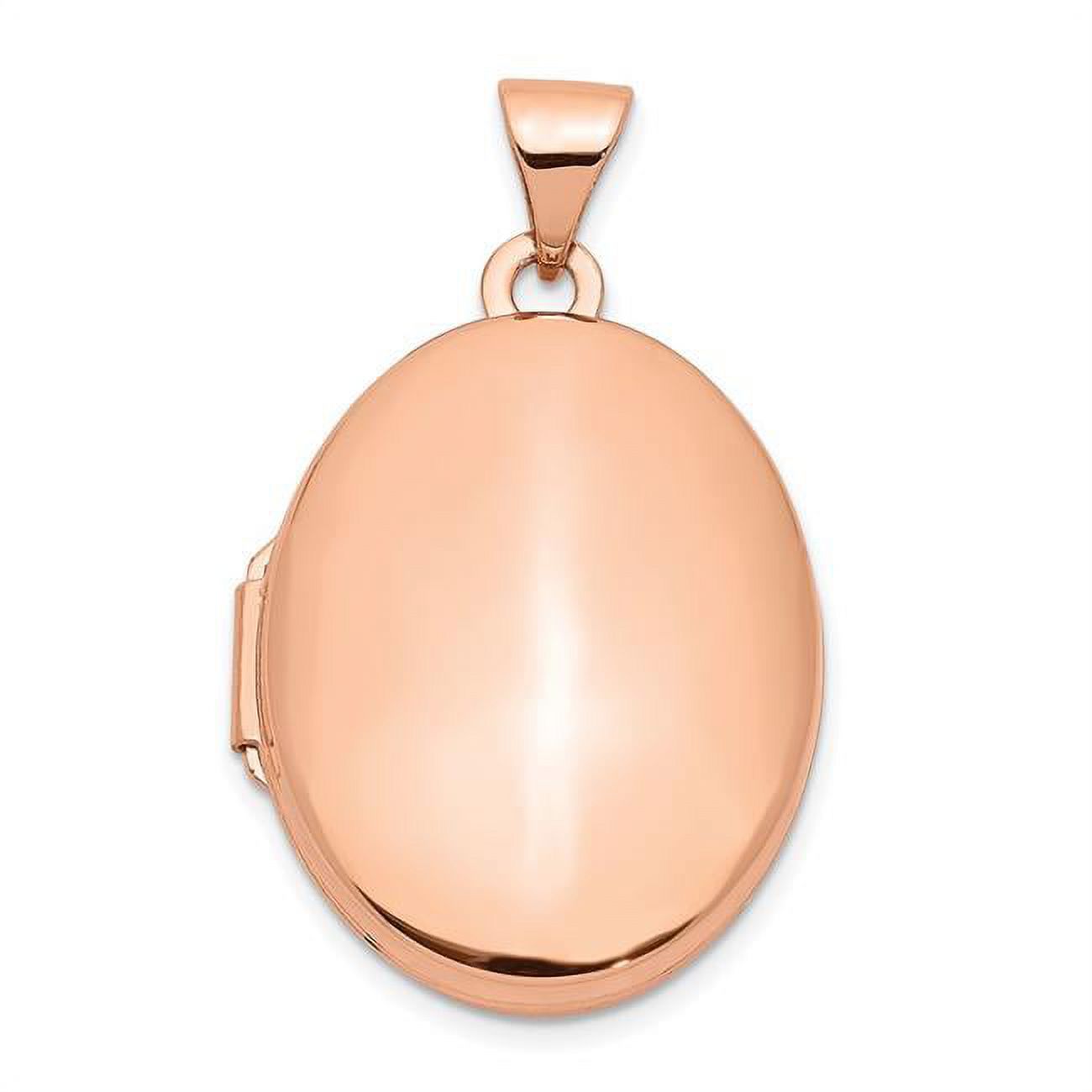 14k Rose Gold Polished 21mm Oval Locket P520458