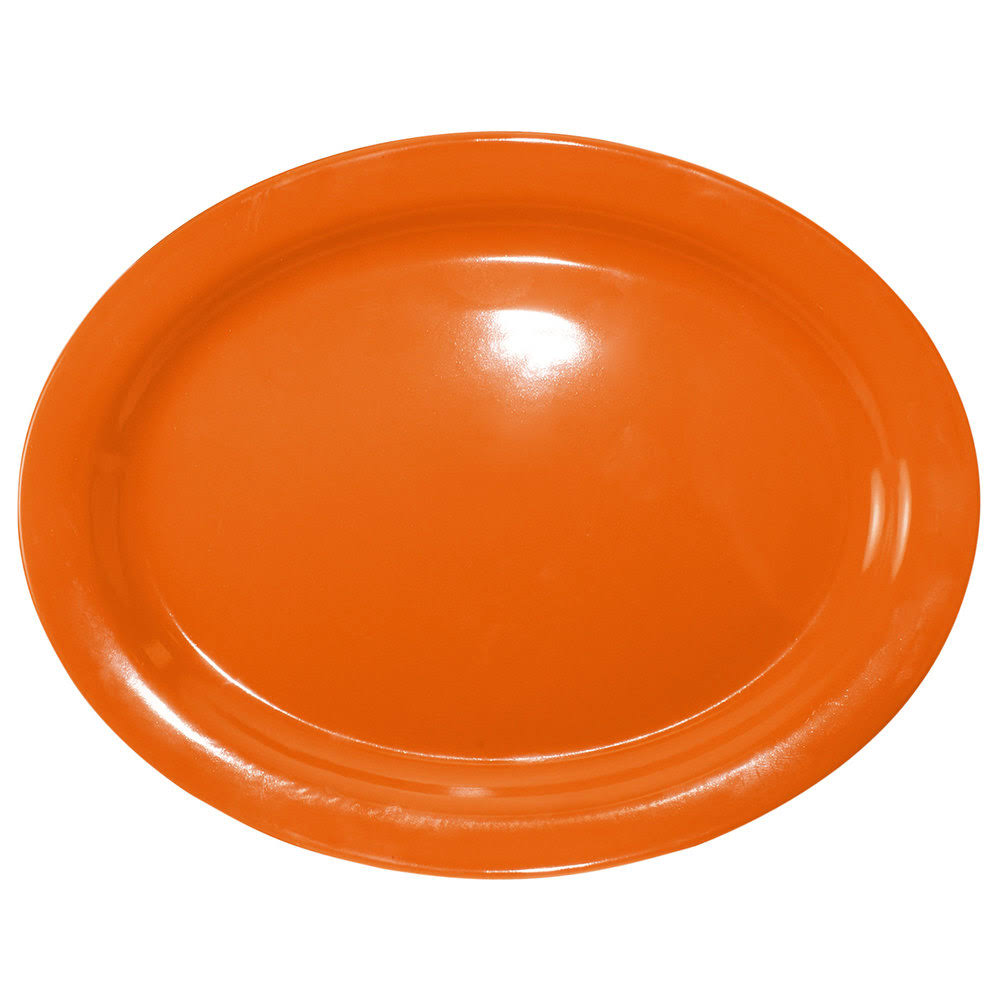 Orange Stoneware Narrow Rim Platter T957087