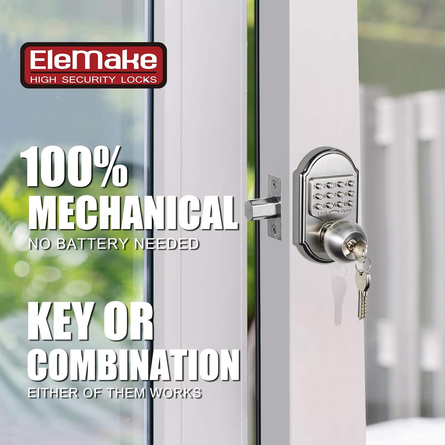 Keyless Entry Keypad Deadbolt Door Lock 304 Stainless Steel Mechanical A1437