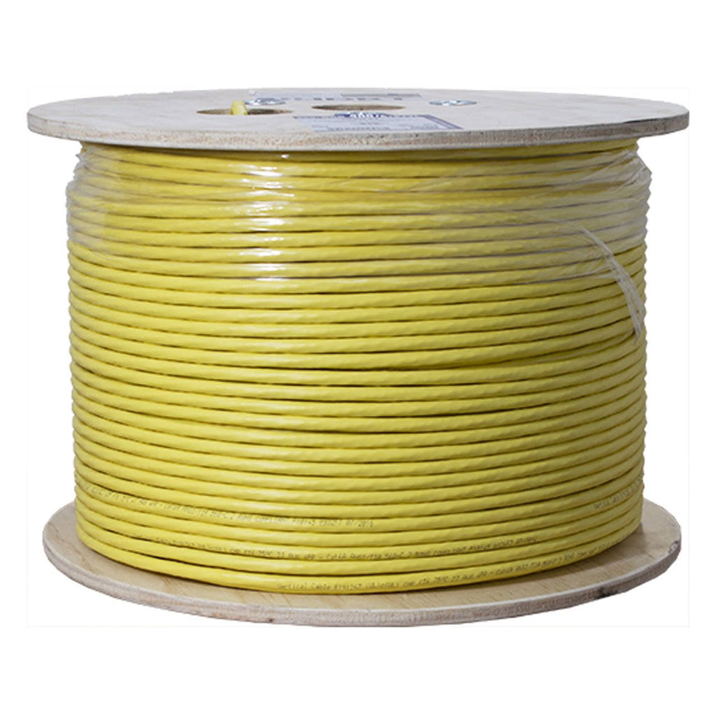 1000ft Cat6a Plenum Solid Network Cable, Yellow X6735
