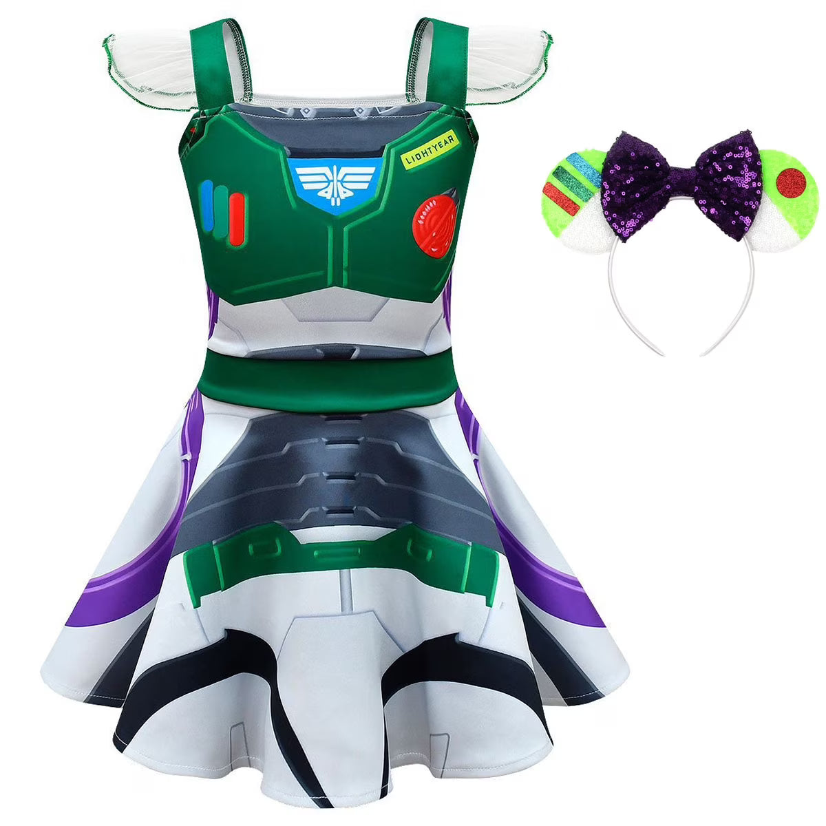 Girls Buzz Lightyear Costume Dress Set Z9731
