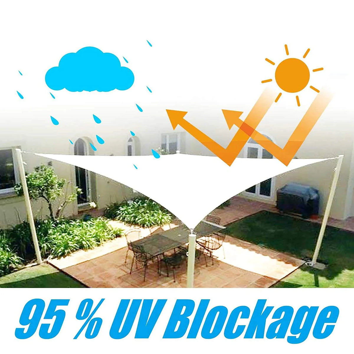 Yellow Triangle Waterproof Sun Shade Sail Canopy J743140