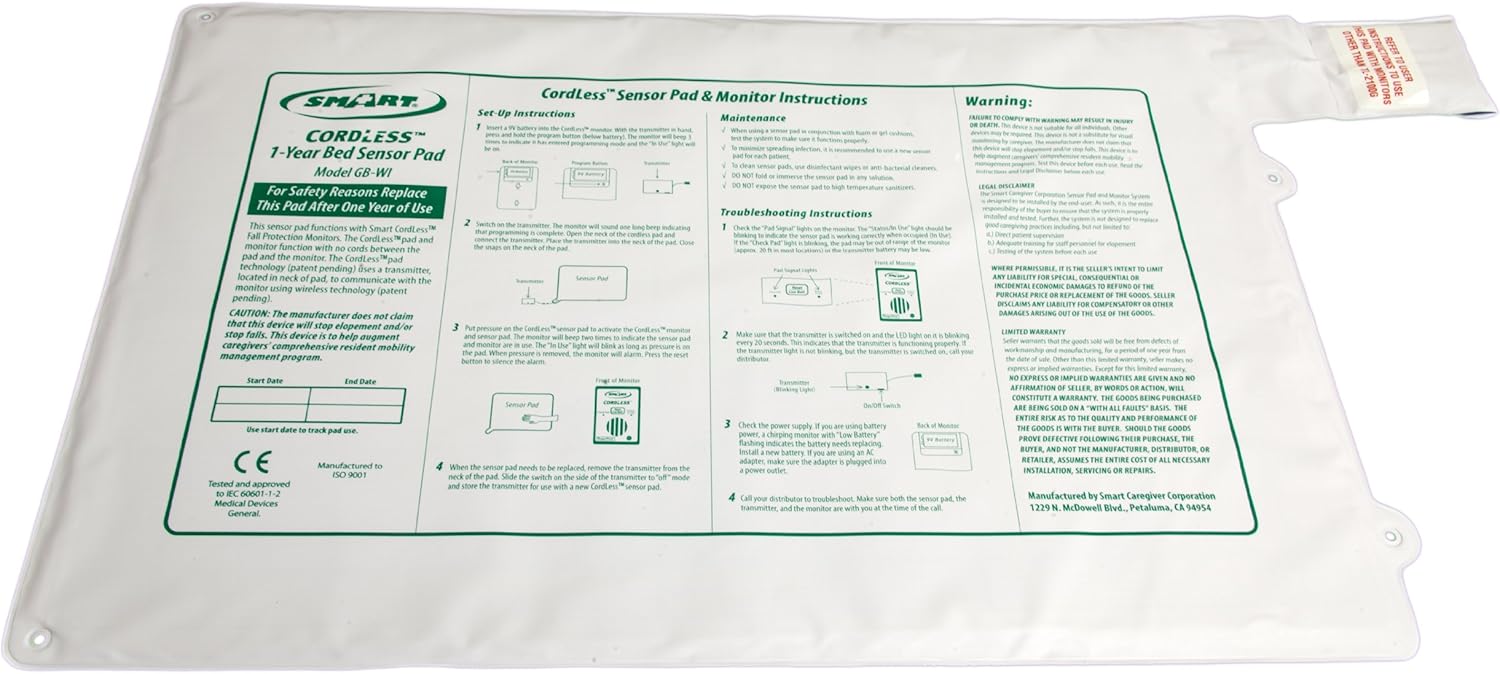 10 x 30 pad Cordless Bed Alarm Alert System with Call Button Q1867