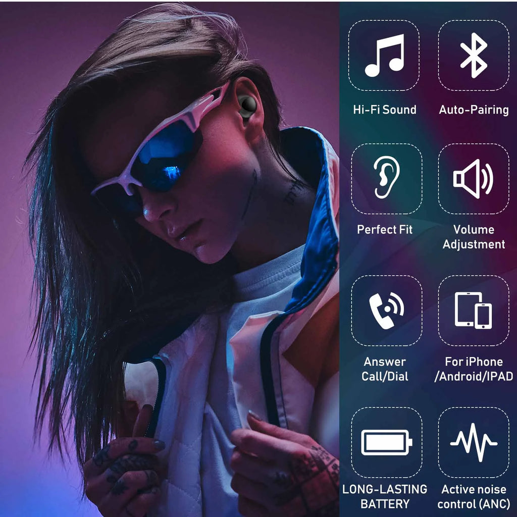 Black True Bluetooth Wireless Earbuds with Active Noise Cancelling L318