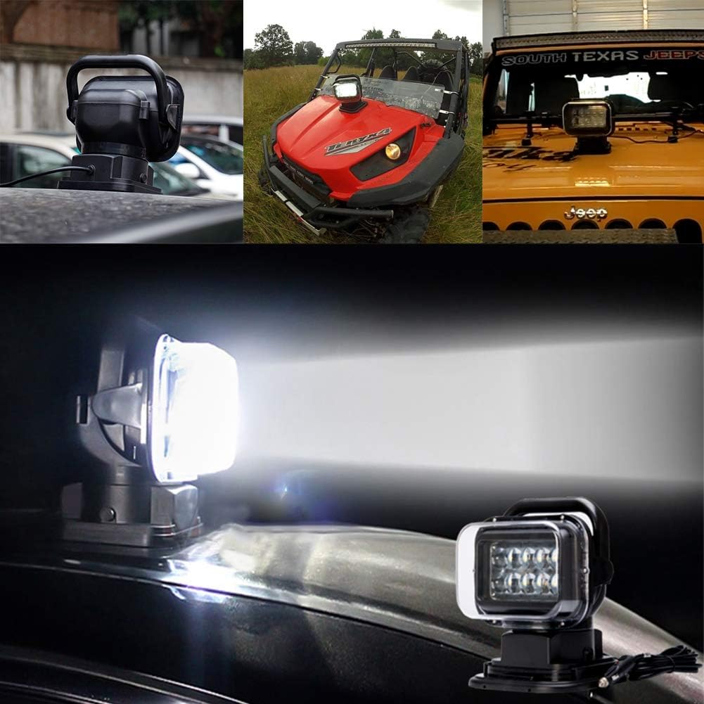 50W CREE LED Rotating Remote Control Searchlight Work Light 12-24V D179919