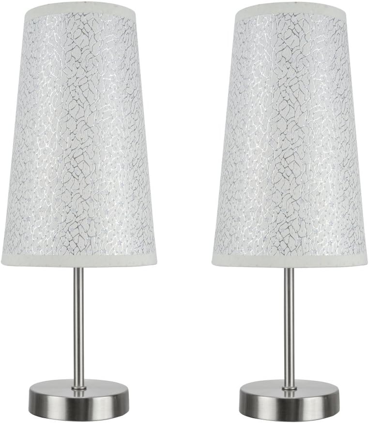 Satin Nickel Candlestick Table Lamp, 2-Pack, 14 1/4 High I333