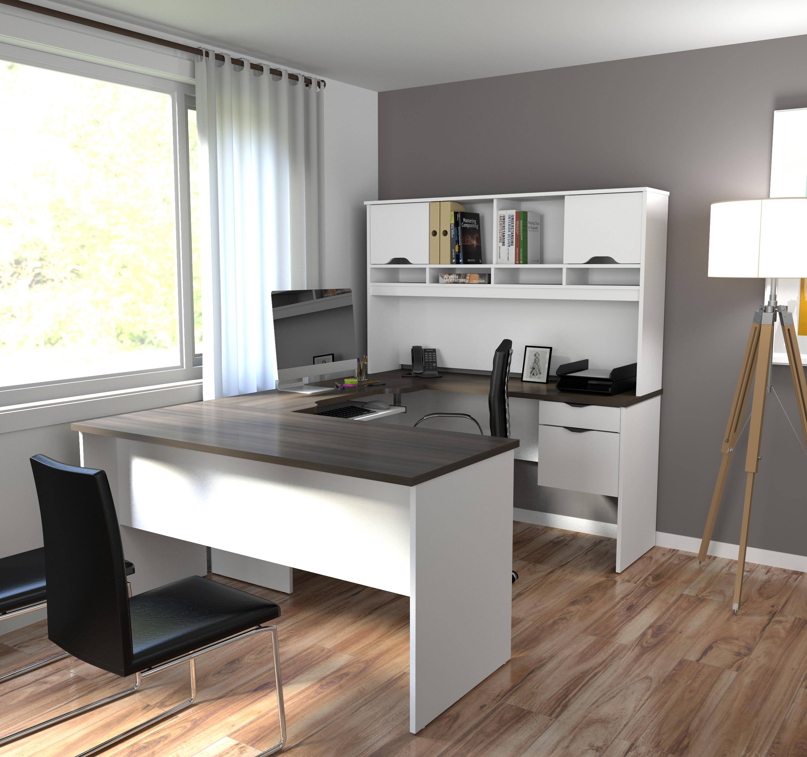 White U-Shaped Workstation Q963296