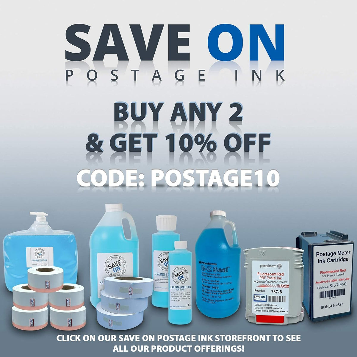 Red Fluorescent Ink Cartridge for Postage Meter V2956