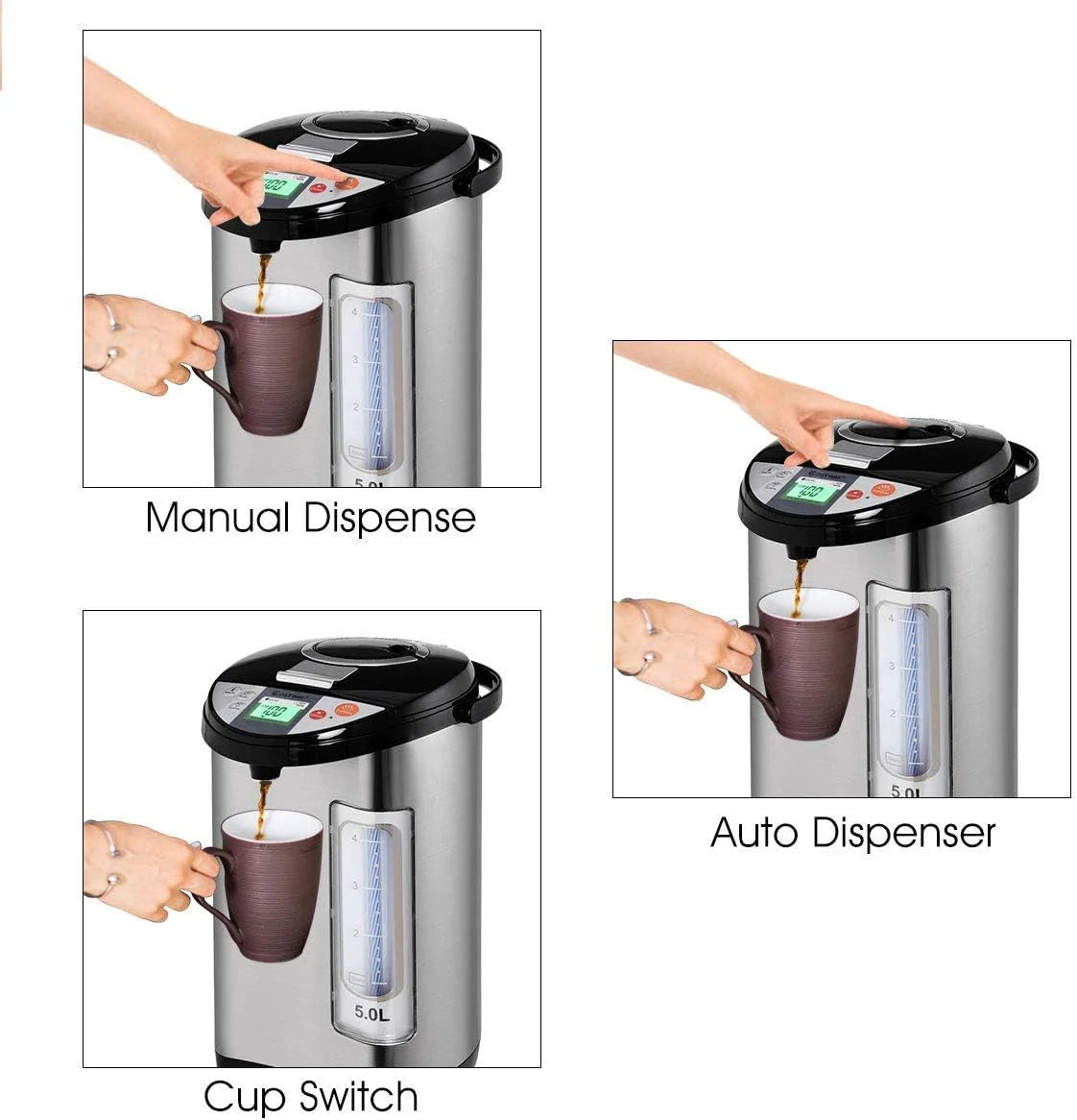 5-Liter Stainless Steel Electric Hot Water Boiler U6593
