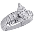 10K White Gold Diamond Cluster Engagement Ring 0.50 Ct. K589319