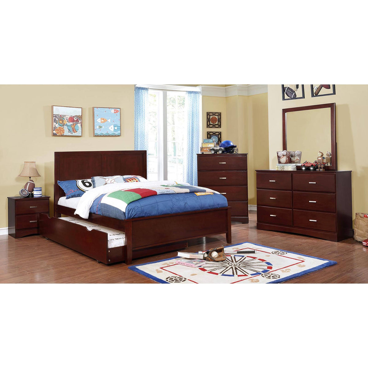 Twin Solid Wood Panel Bed A15575