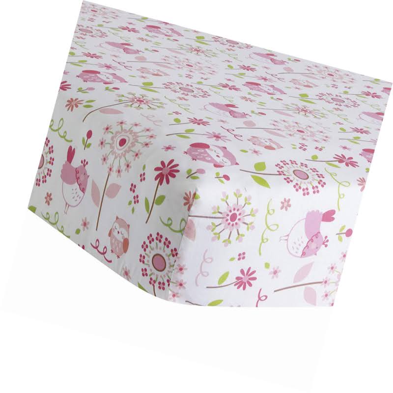 Pink/White 3 Piece Crib Bedding Set B7288