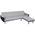 L-shaped Sofa Bed Fabric Black and Gray I30387