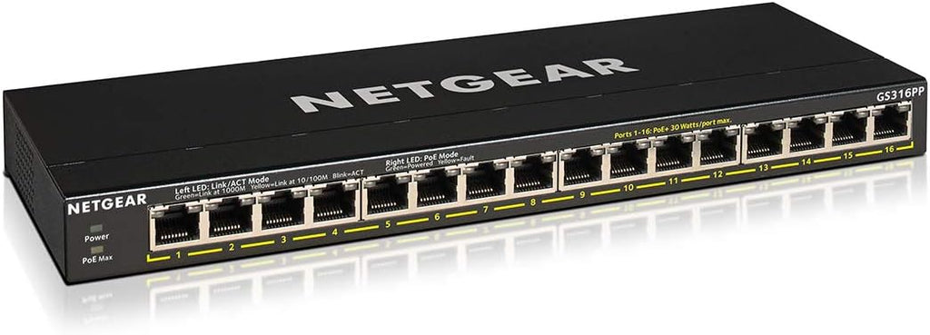 16-Port PoE Gigabit Ethernet Plus Switch with 15 x PoE+ @ 180W, 1 x 1G SFP Port Y7718