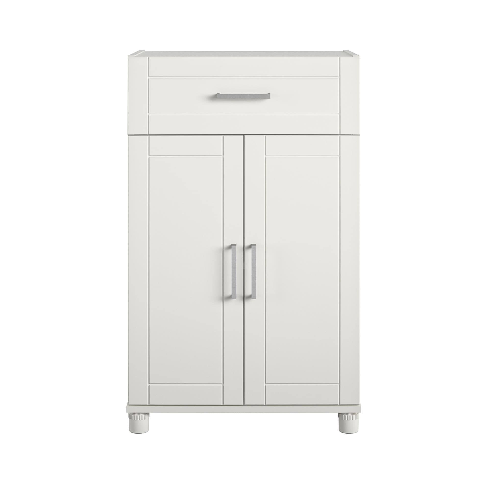 24 inch 1 Drawer 2 Door White Base Storage Cabinet F679