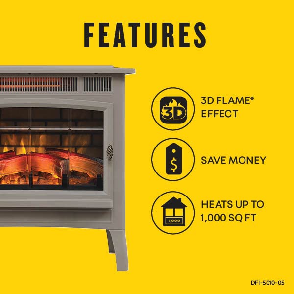 Electric Infrared Quartz Fireplace Stove with 3D Flame Effect T666518