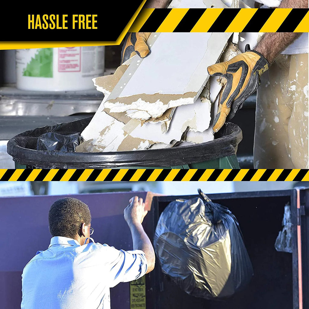 Extra Heavy Duty Contractor Bags - 42 Gallon, 4 Mil (32 Pack w/Ties) - 33" x 48" M686