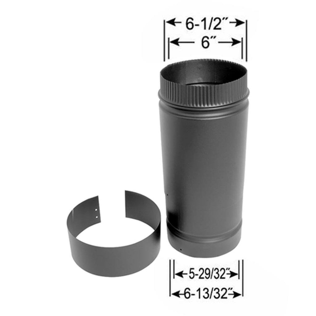6'' to 18'' Telescoping Double Wall Black Stovepipe W5602