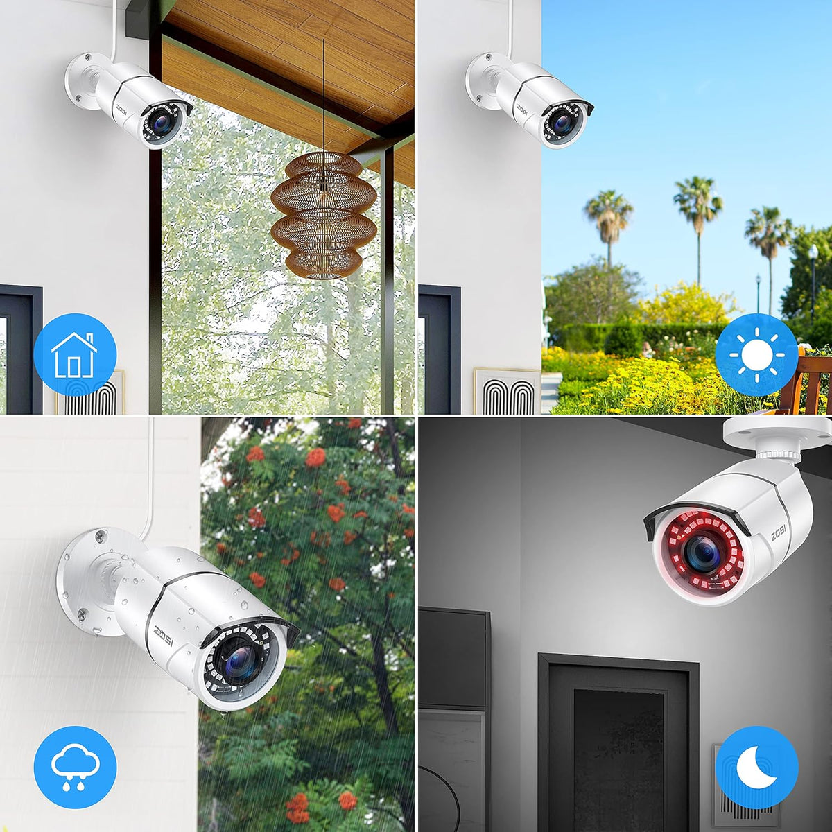 4 Pack 2MP 1080p HD-TVI Security Camera with 120ft Night Vision G1546