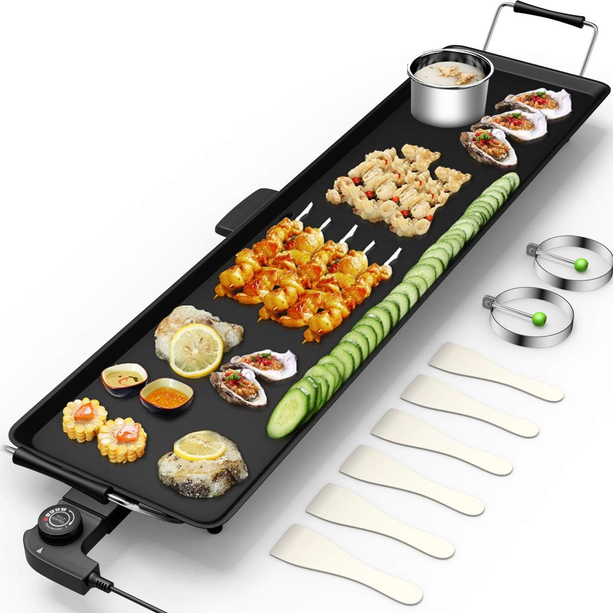 35 Electric Nonstick Extra Large Griddle Grill with Adjustable Temperature & Drip Tray T156