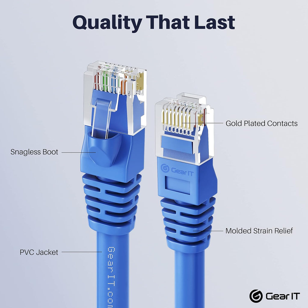 Cat 6 Ethernet Cable 100 ft (5-Pack) Blue H48123