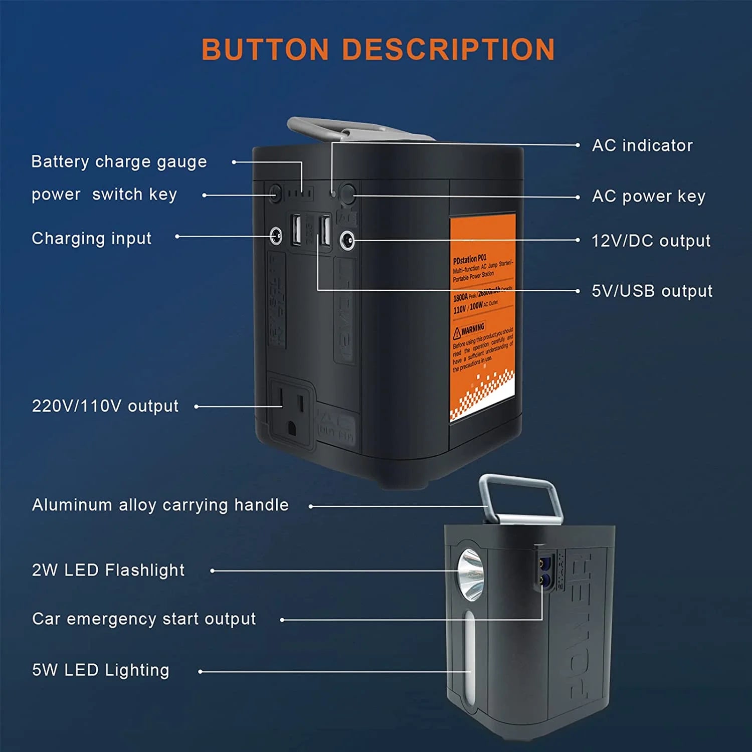 26800mAh Car Jump Starter Power Bank H80104