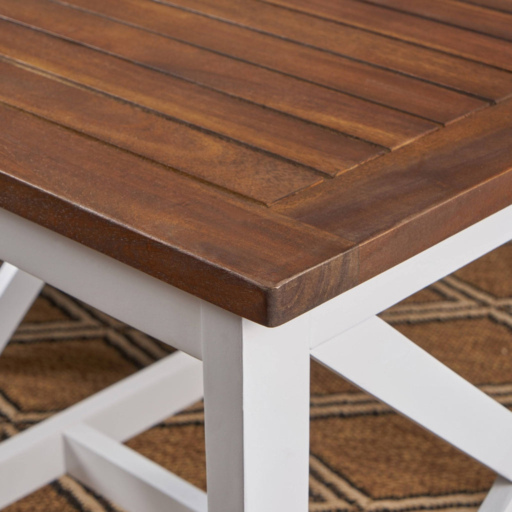Dark Brown Acacia Wood End Table Y342029