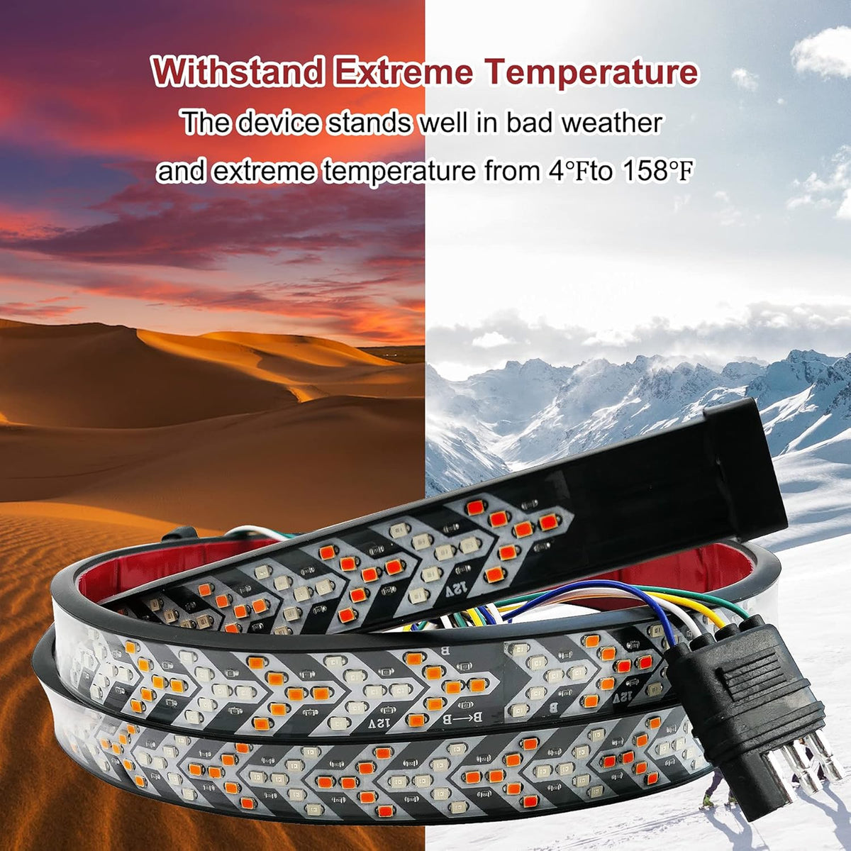 60 Inch 528 LED Tailgate Light Bar with 4-Pin Flat Connector N8277