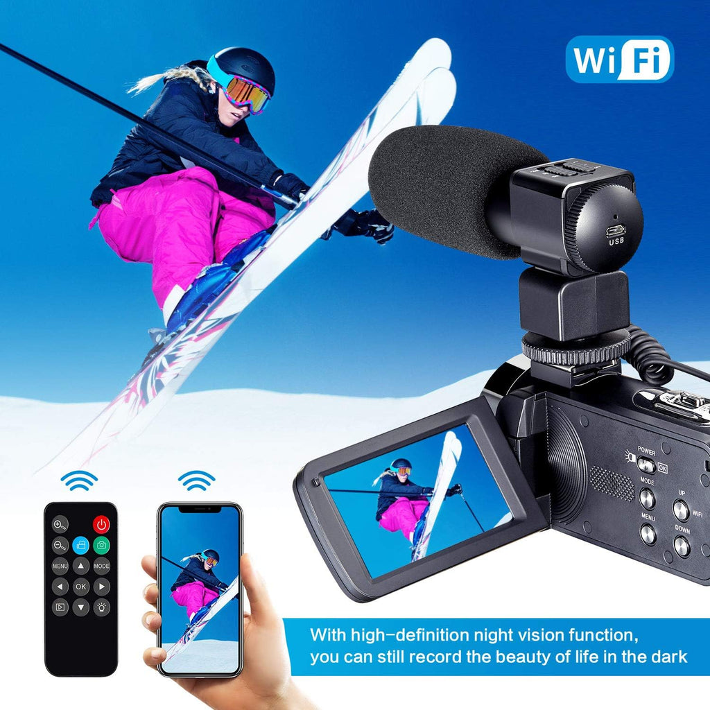 4K 48MP Camcorder with Microphone & Remote Control WiFi Digital Camera Q794