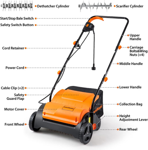 13-Inch 12AMP Scarifier and Dethatcher H300951