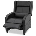Black PU Leather Gaming Recliner Chair with Adjustable Back and Footrest B382308