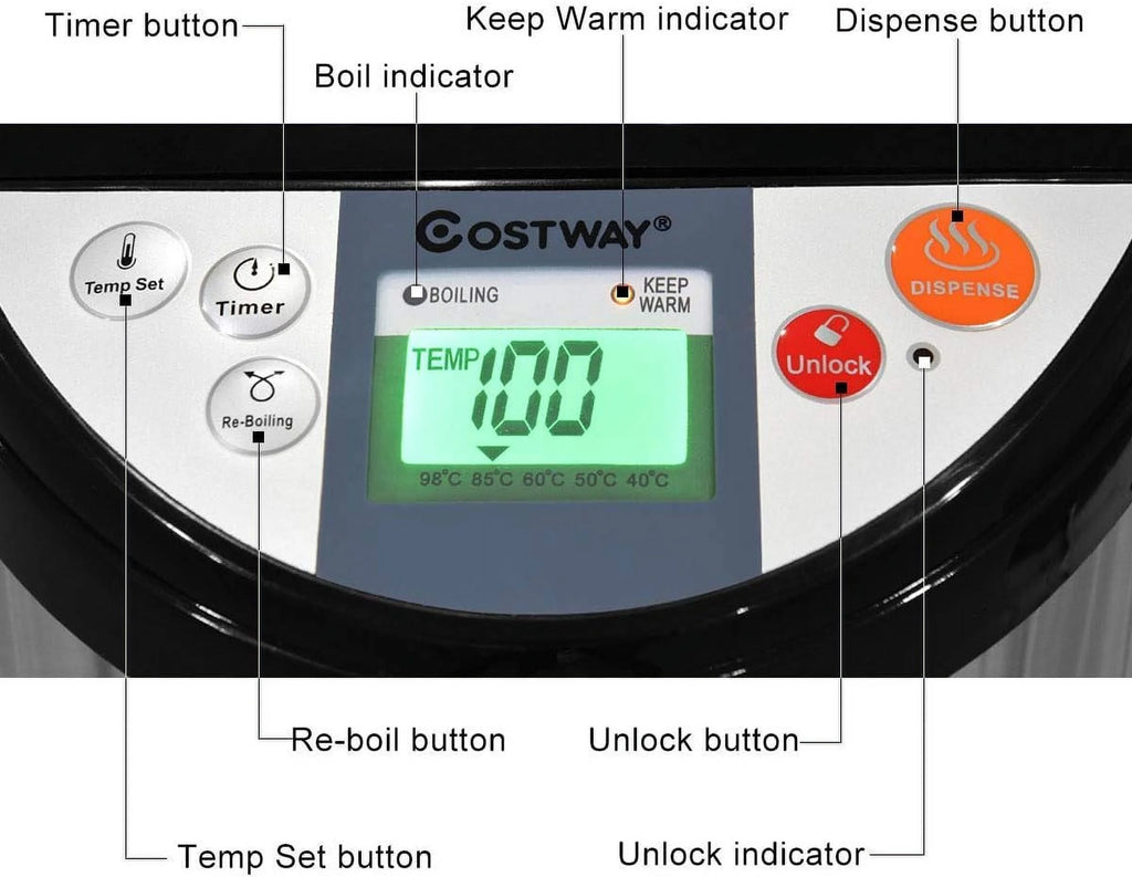 5-Liter Stainless Steel Electric Hot Water Boiler U6593