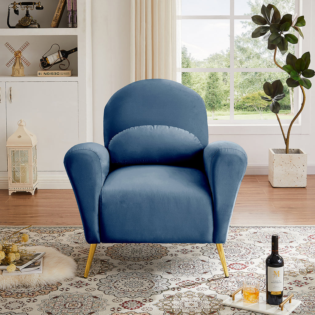Blue Upholstered Armless Chair Q39388