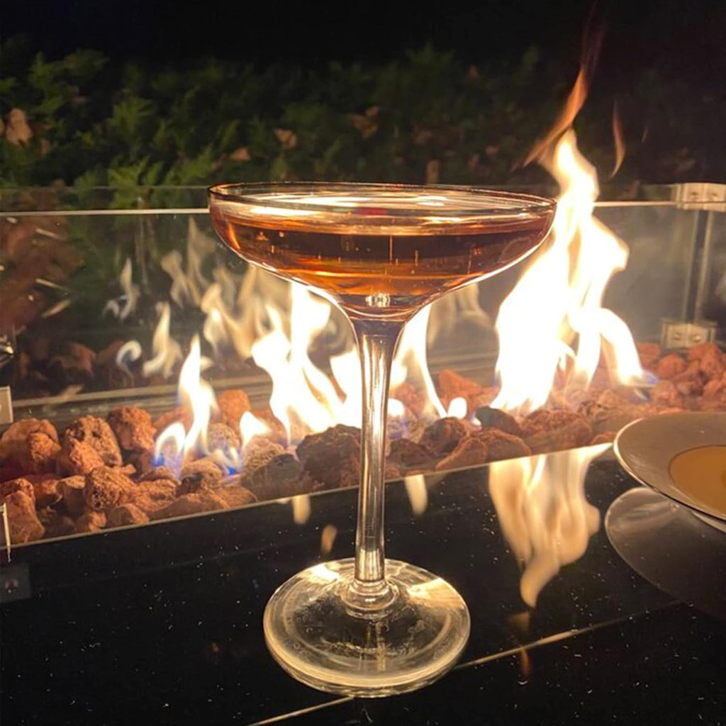 Propane Fire Pit Table, 43 Inch 50,000 BTU Auto-Ignition with Glass Wind Guard and Lava Stone I7869