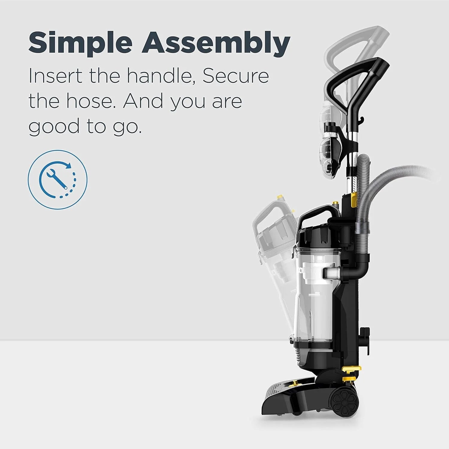 PowerSpeed Lightweight Upright Vacuum Cleaner, Black, Yellow I3743