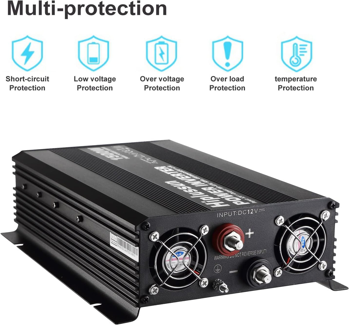 1500 Watt 12v to 110v Power Inverter DC to AC Modified Sine Wave with USB Port and Dual AC Outlets M5190