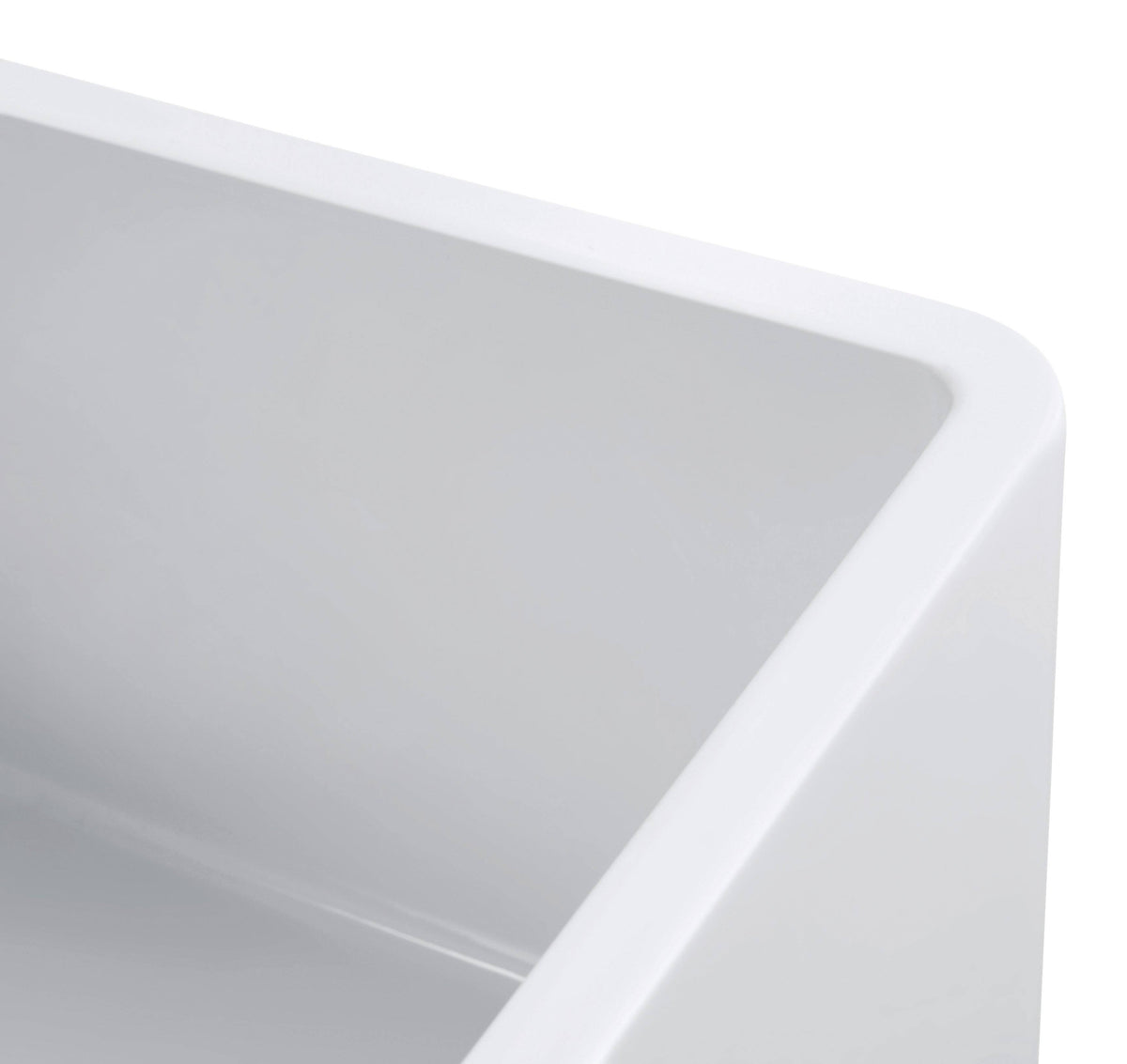 White Fireclay Kitchen Sink with Grid & Strainer C319214